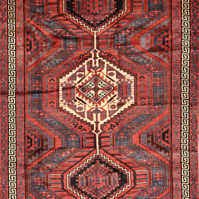 Machine Washable Traditional Rust Pink Rug, wshtr696