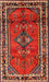 Machine Washable Traditional Red Rug, wshtr697