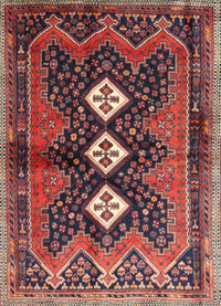 Machine Washable Traditional Saffron Red Rug, wshtr698