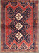 Machine Washable Traditional Saffron Red Rug, wshtr698