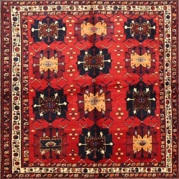 Square Traditional Sienna Brown Persian Rug, tr699