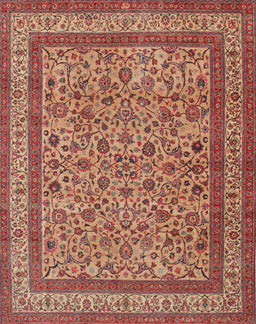 Machine Washable Traditional Sand Brown Rug, wshtr69