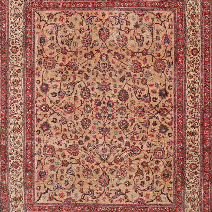 Machine Washable Traditional Sand Brown Rug, wshtr69