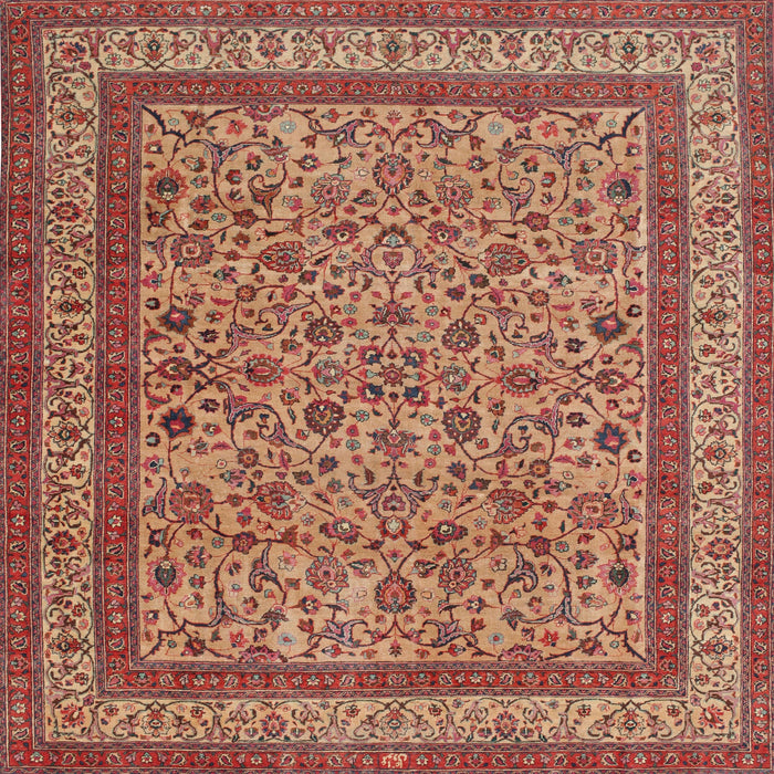 Square Traditional Sand Brown Persian Rug, tr69
