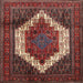Square Traditional Dark Almond Brown Persian Rug, tr6