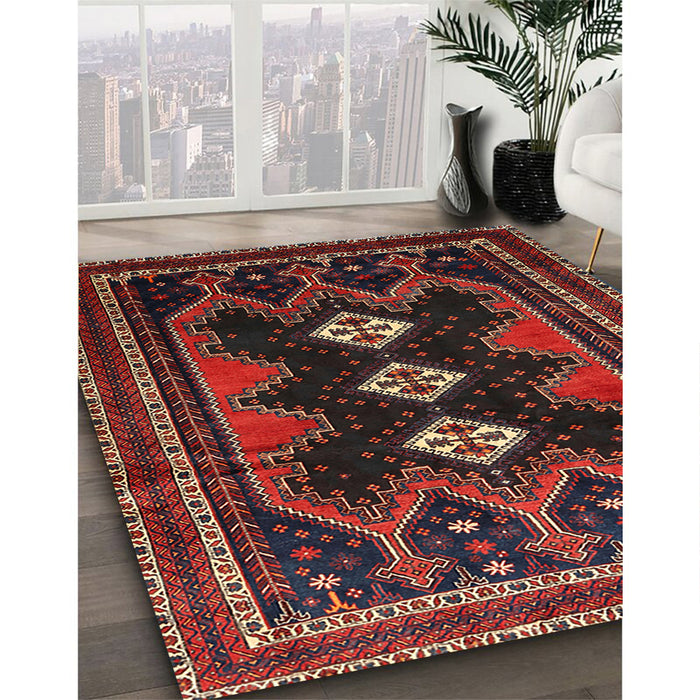 Traditional Brown Persian Rug in Family Room, tr703