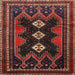 Round Machine Washable Traditional Brown Rug, wshtr703