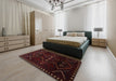 Traditional Bakers Brown Persian Rug in a Bedroom, tr704