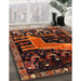 Traditional Deep Red Animal Rug in Family Room, tr706