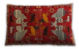 Traditional Classic Rectangular Red Lumbar Throw Pillow, 13 inch by 19 inch, lbtr707
