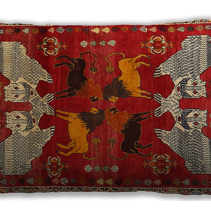 Traditional Classic Rectangular Red Lumbar Throw Pillow, 13 inch by 19 inch, lbtr707