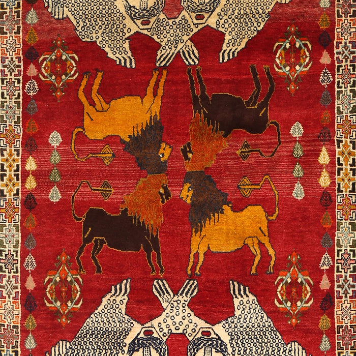 Machine Washable Traditional Red Rug, wshtr707