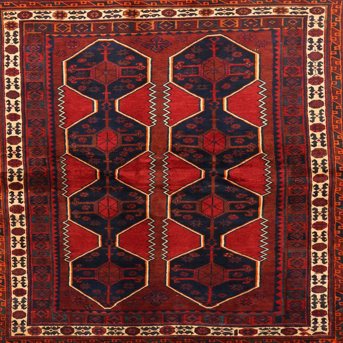 Square Traditional Reddish Brown Persian Rug, tr709