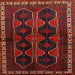 Square Traditional Reddish Brown Persian Rug, tr709