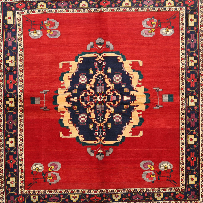 Square Traditional Brown Medallion Rug, tr710