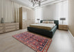 Traditional Pink Persian Rug in a Bedroom, tr711