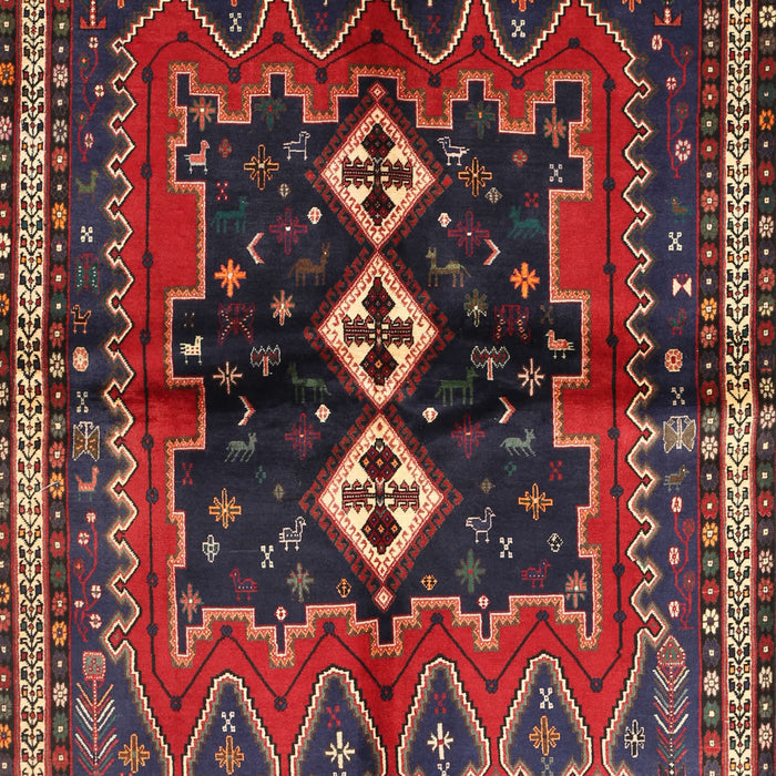 Machine Washable Traditional Saffron Red Rug, wshtr712