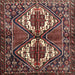 Square Traditional Dark Almond Brown Persian Rug, tr714