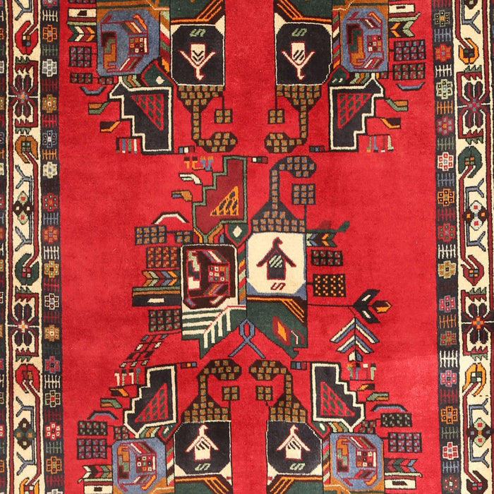 Machine Washable Traditional Red Rug, wshtr715