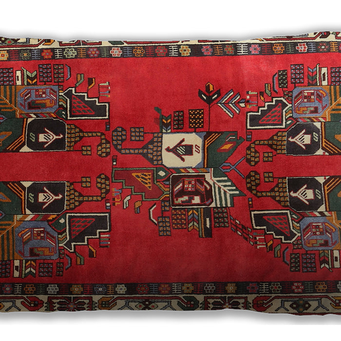 Traditional Classic Rectangular Red Lumbar Throw Pillow, 13 inch by 19 inch, lbtr715