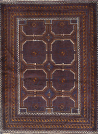 Machine Washable Traditional Bakers Brown Rug, wshtr717