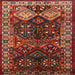 Square Traditional Gold Brown Persian Rug, tr718