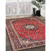 Traditional Camel Brown Medallion Rug in Family Room, tr71