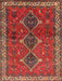 Machine Washable Traditional Red Rug, wshtr720