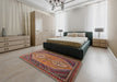 Machine Washable Traditional Orange Brown Rug in a Bedroom, wshtr721