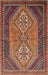 Machine Washable Traditional Orange Brown Rug, wshtr721