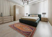 Traditional Orange Brown Persian Rug in a Bedroom, tr721