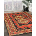 Machine Washable Traditional Tomato Red Rug in a Family Room, wshtr722