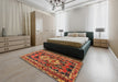 Traditional Red Southwestern Rug in a Bedroom, tr722