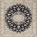 Square Traditional Black Medallion Rug, tr723