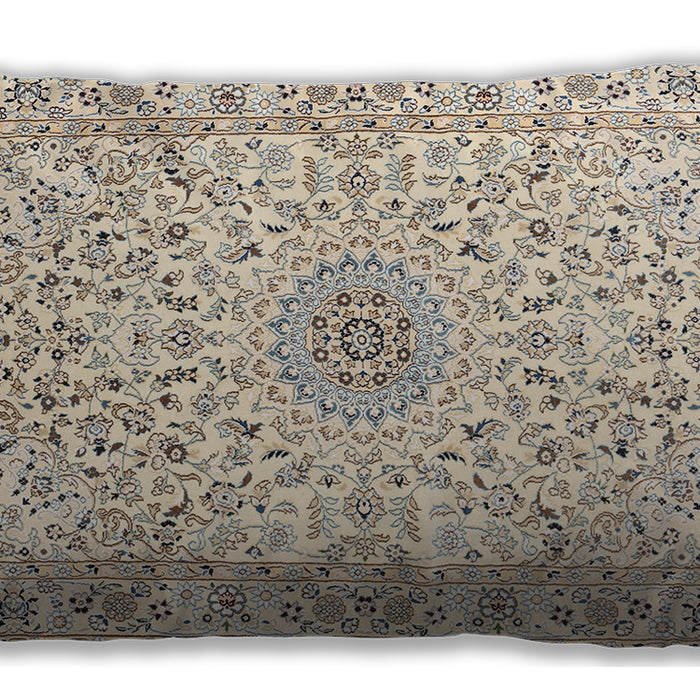Traditional Classic Rectangular Peach Beige Lumbar Throw Pillow, 13 inch by 19 inch, lbtr724