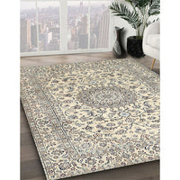 Traditional Vanilla Gold Medallion Rug, tr726