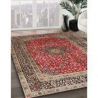 Traditional Saffron Red Medallion Rug, tr72