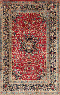 Machine Washable Traditional Saffron Red Rug, wshtr72