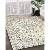 Traditional Rosy Brown Pink Medallion Rug, tr730