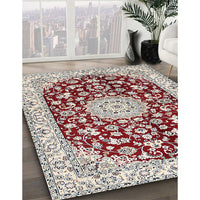 Traditional Chestnut Brown Medallion Rug, tr731