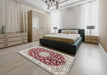 Machine Washable Traditional Chestnut Brown Rug in a Bedroom, wshtr731