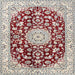 Square Traditional Chestnut Brown Medallion Rug, tr731