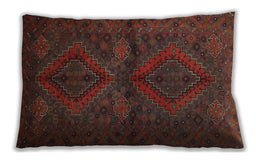 Traditional Classic Rectangular Saffron Red Lumbar Throw Pillow, 13 inch by 19 inch, lbtr732