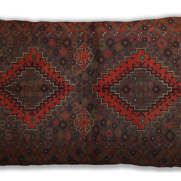 Traditional Classic Rectangular Saffron Red Lumbar Throw Pillow, 13 inch by 19 inch, lbtr732