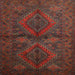 Square Traditional Saffron Red Persian Rug, tr732