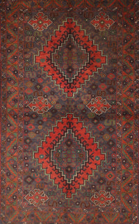 Machine Washable Traditional Saffron Red Rug, wshtr732