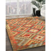 Machine Washable Traditional Mahogany Brown Rug in a Family Room, wshtr733