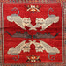 Square Traditional Orange Salmon Pink Animal Rug, tr734