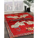 Traditional Orange Salmon Pink Animal Rug in Family Room, tr734