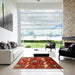 Square Machine Washable Traditional Red Rug in a Living Room, wshtr735